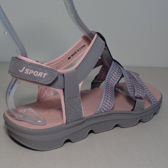 JSport by Jambu Size 6 M KAIA Grey / Pink Geometric Sandals New Women's Shoes - Picture 11 of 16